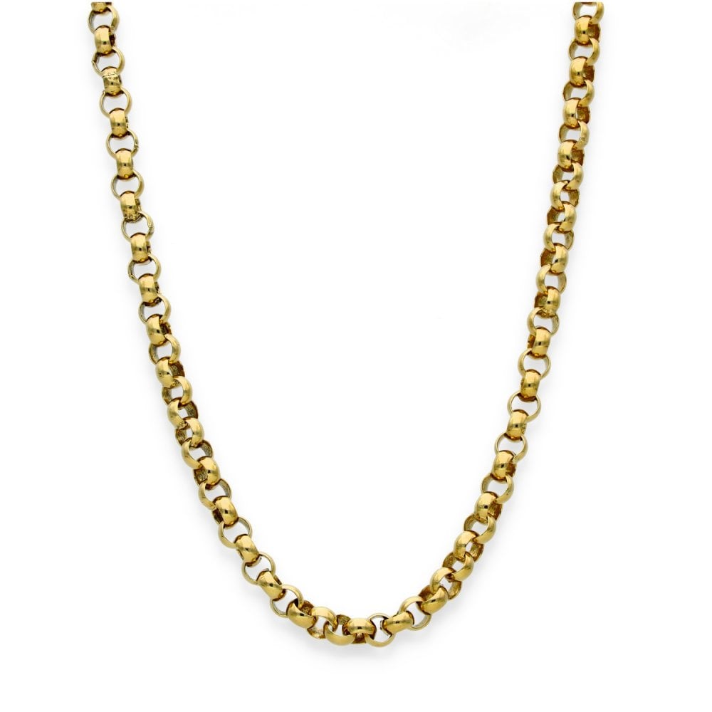 9ct Yellow Gold Round Belcher Chain - 22" - 21.7g