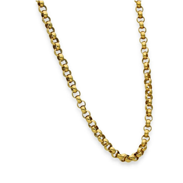 9ct Yellow Gold Round Belcher Chain - 22" - 21.7g