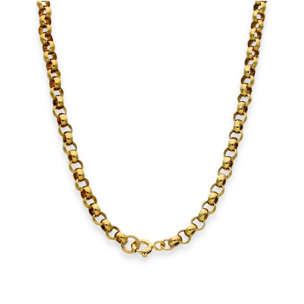 9ct Yellow Gold Round Belcher Chain - 22" - 21.7g