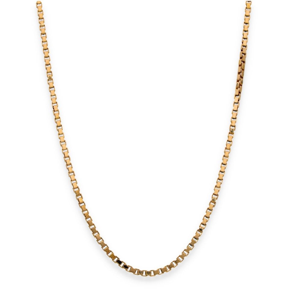 9ct Yellow Gold Fine Box Chain - 17" - 7.3g