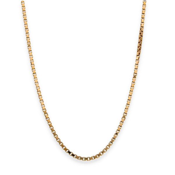 9ct Yellow Gold Fine Box Chain - 17" - 7.3g