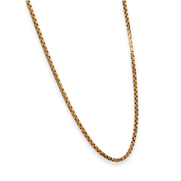 9ct Yellow Gold Fine Box Chain - 17" - 7.3g