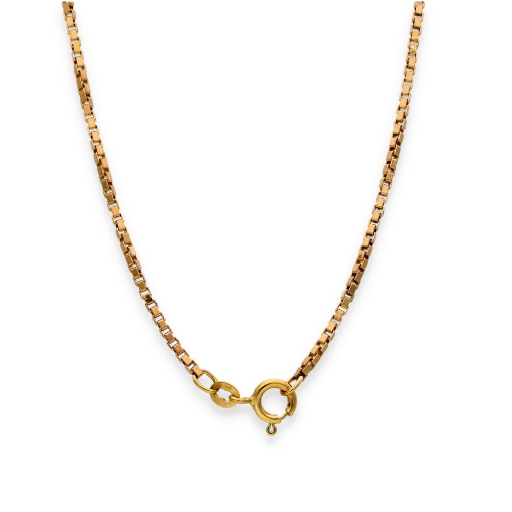 9ct Yellow Gold Fine Box Chain - 17" - 7.3g