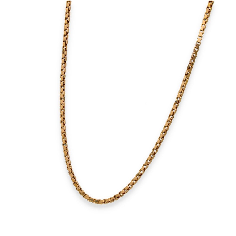9ct Yellow Gold Fine Box Chain - 17" - 7.3g