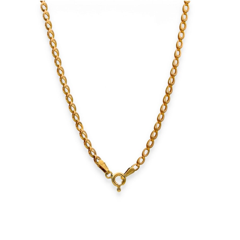 9ct Yellow Gold Fancy Oval Chain - 18" - 3.6g