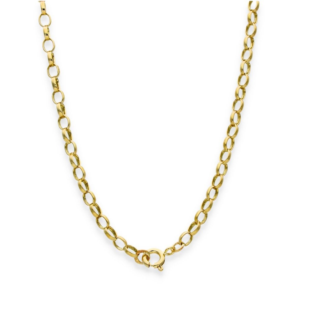 9ct Yellow Gold Ingot Pendant & Belcher Chain - 20" - 13.1g