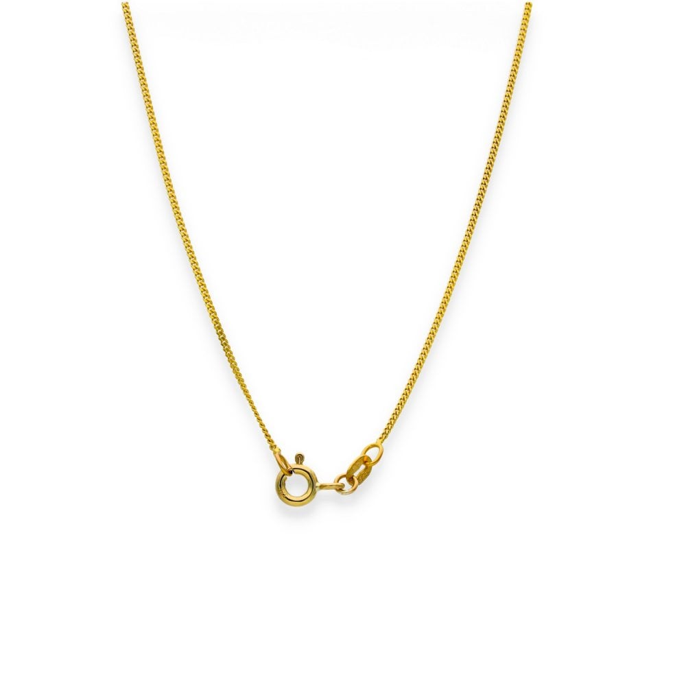 9ct Yellow Gold Blue Topaz Pendant & Necklace - 18" - 2.1g