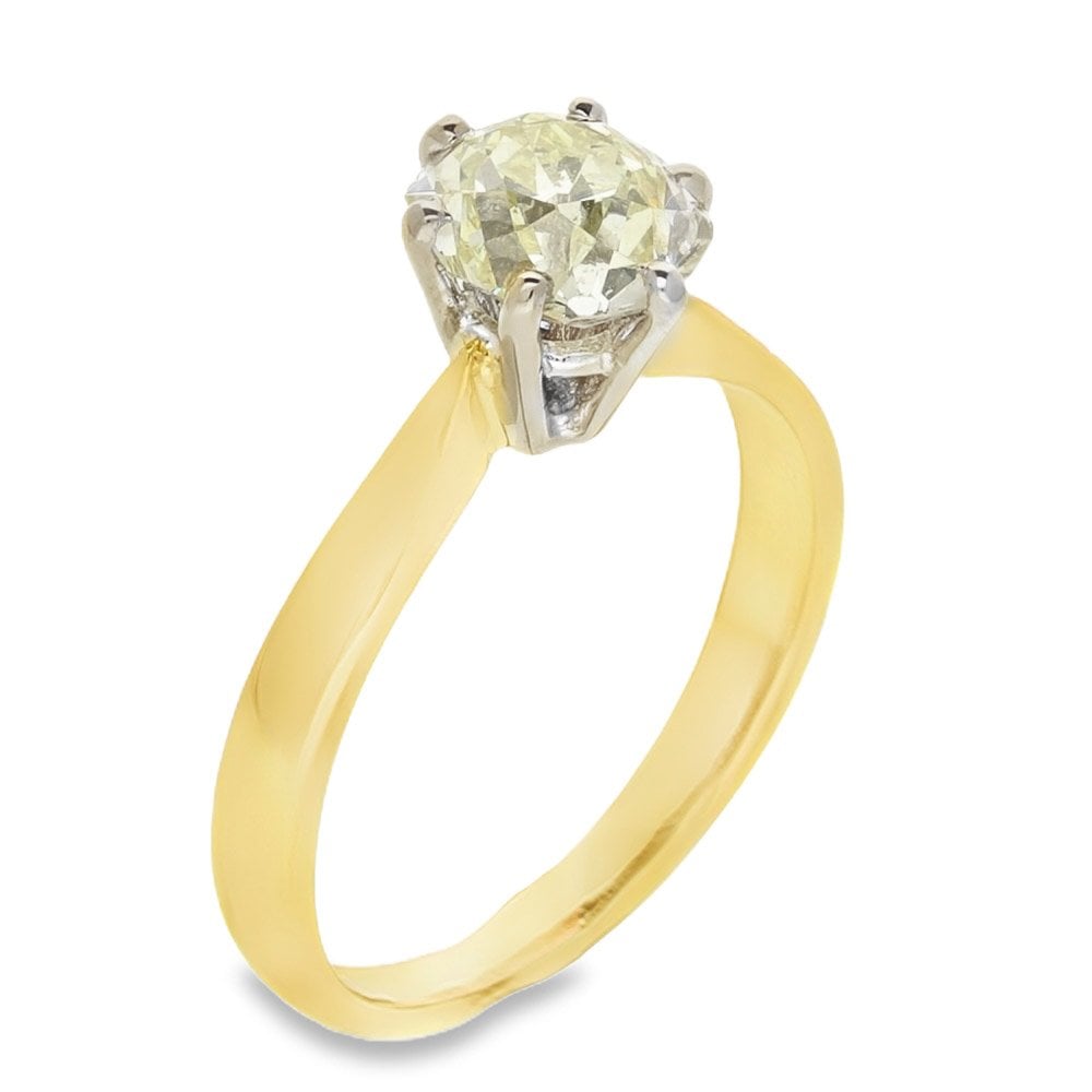 18ct Yellow Gold Diamond Engagement Ring - N/O Colour - 1.65ct
