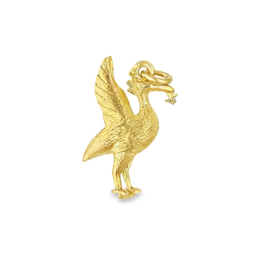 9ct Yellow Gold Liverbird Charm - 7x21x16mm - 4.4g