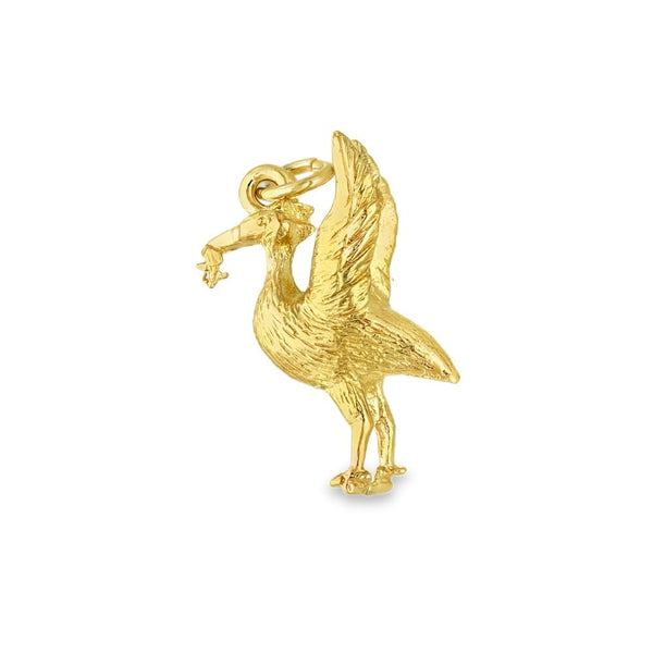 9ct Yellow Gold Liverbird Charm - 7x21x16mm - 4.4g