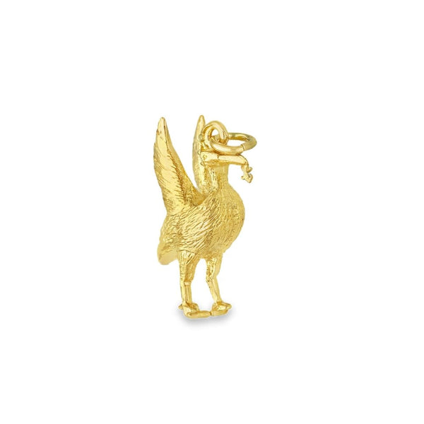 9ct Yellow Gold Liverbird Charm - 7x21x16mm - 4.4g