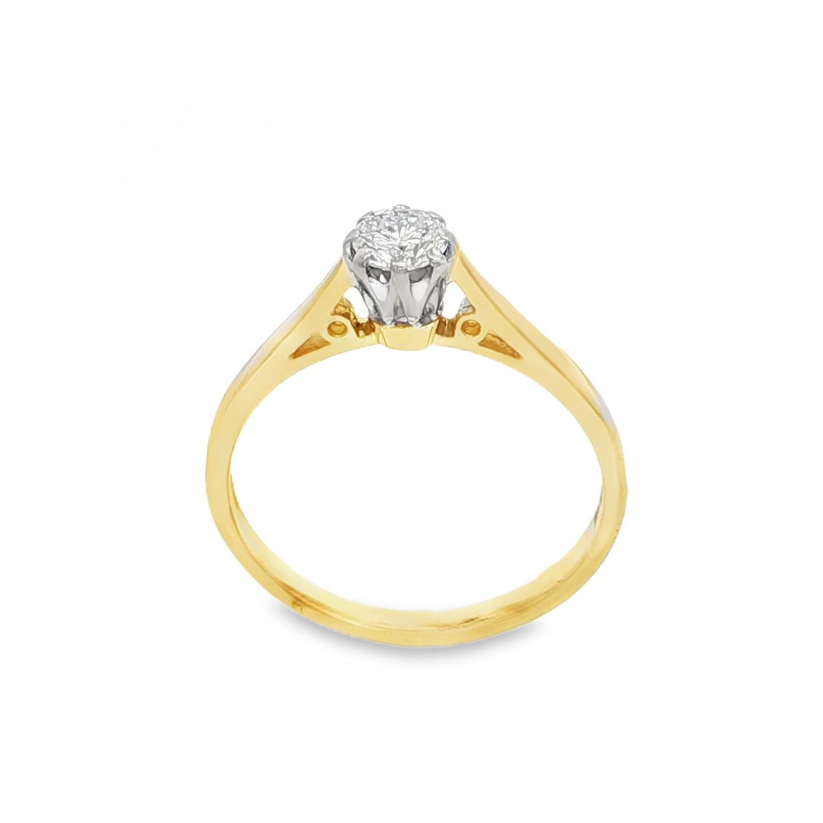18ct Yellow Gold Diamond Engagement Ring - Size L - 0.25ct