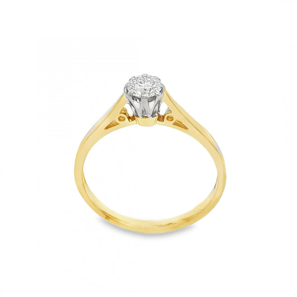 18ct Yellow Gold Diamond Engagement Ring - Size L - 0.25ct