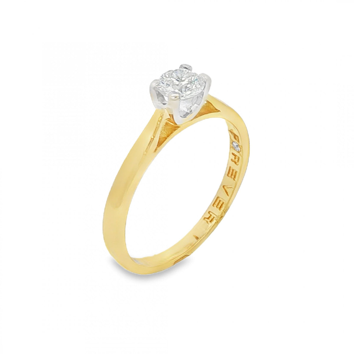 18ct Yellow Gold Diamond Engagement Ring - Size N - 0.38ct