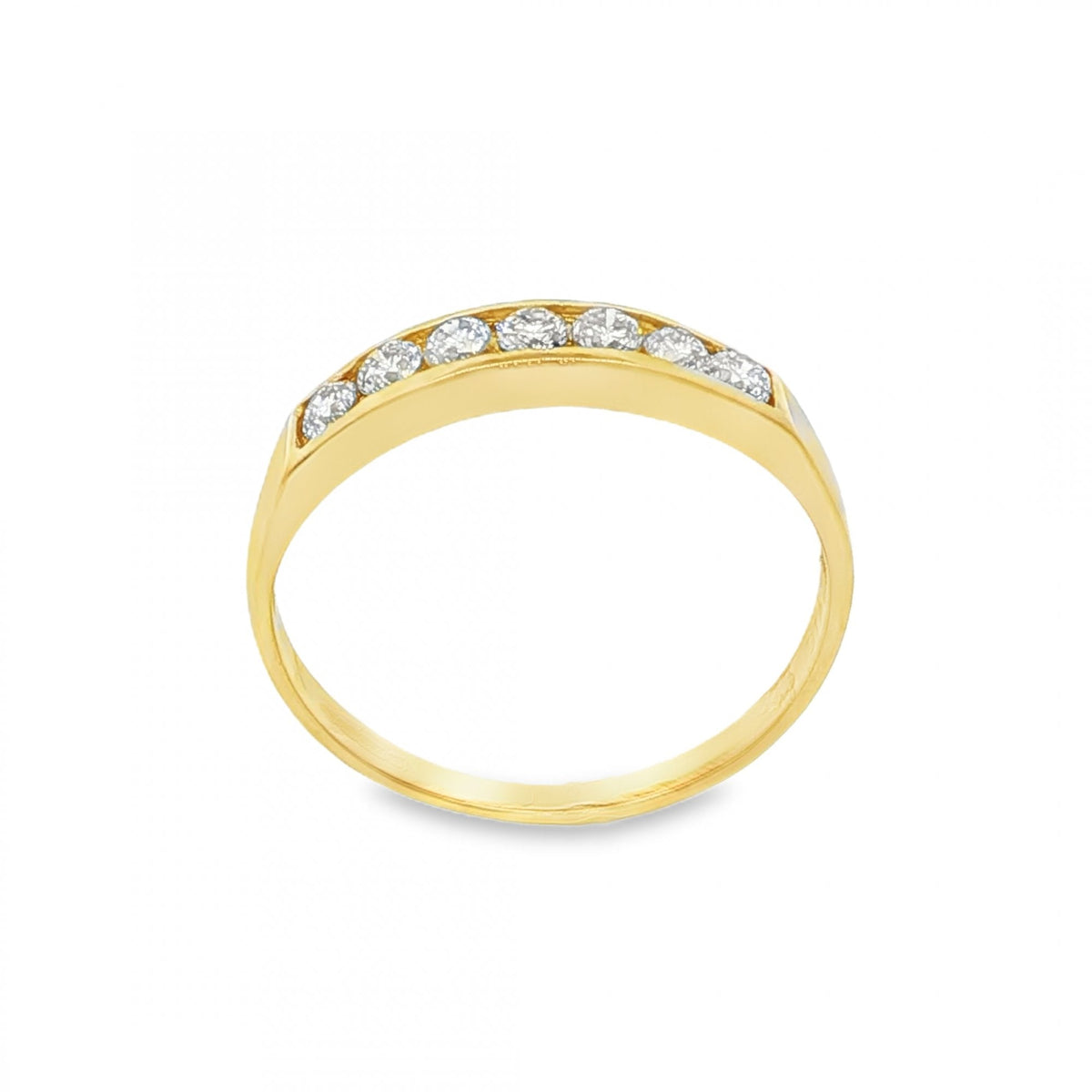 18ct Yellow Gold Diamond Half-Eternity Ring - Size P - 0.33ct