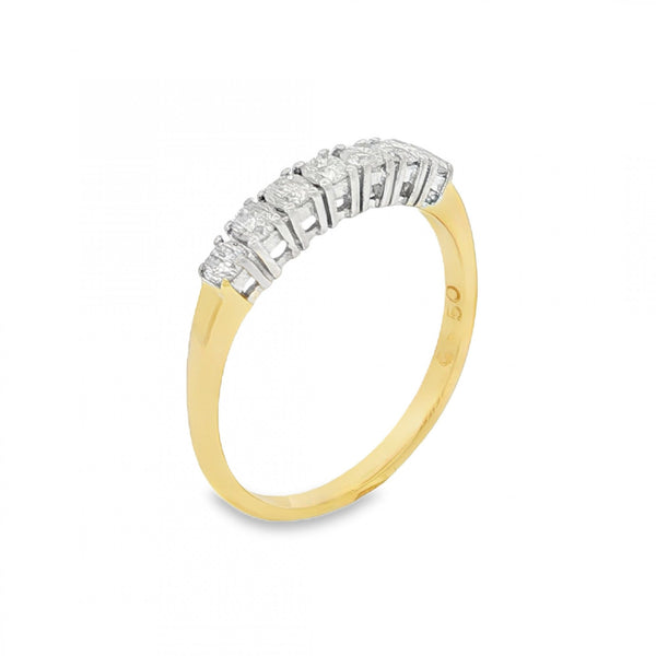 18ct Yellow Gold Diamond Half-Eternity Ring - Size P½ - 0.50ct