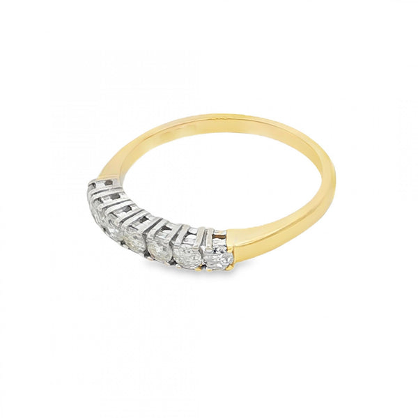 18ct Yellow Gold Diamond Half-Eternity Ring - Size P½ - 0.50ct