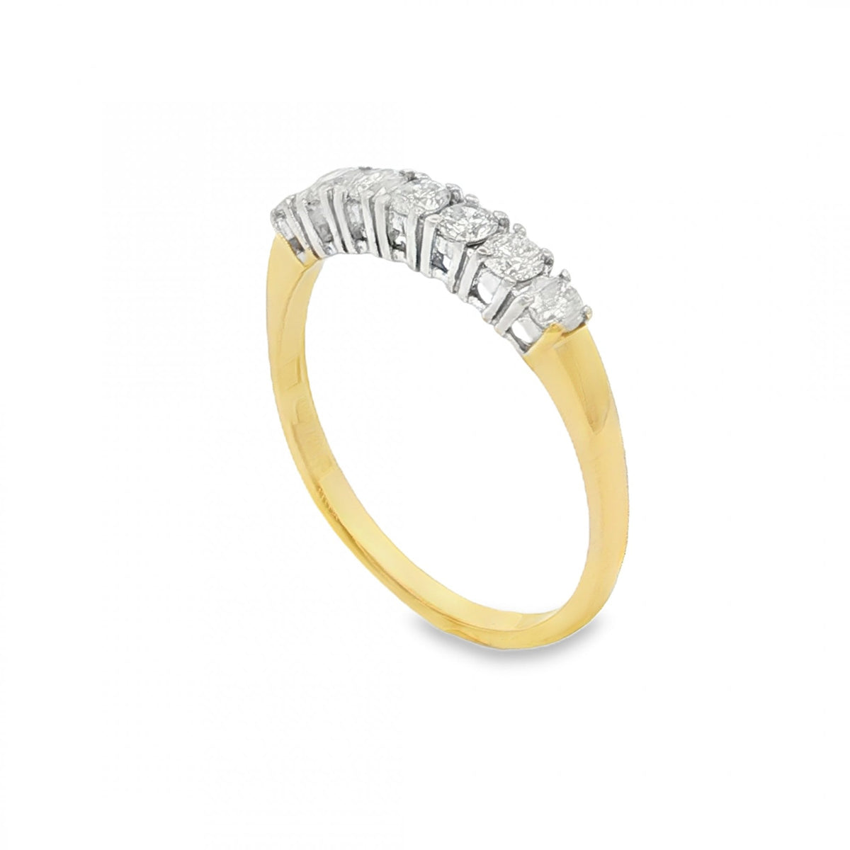 18ct Yellow Gold Diamond Half-Eternity Ring - Size P½ - 0.50ct