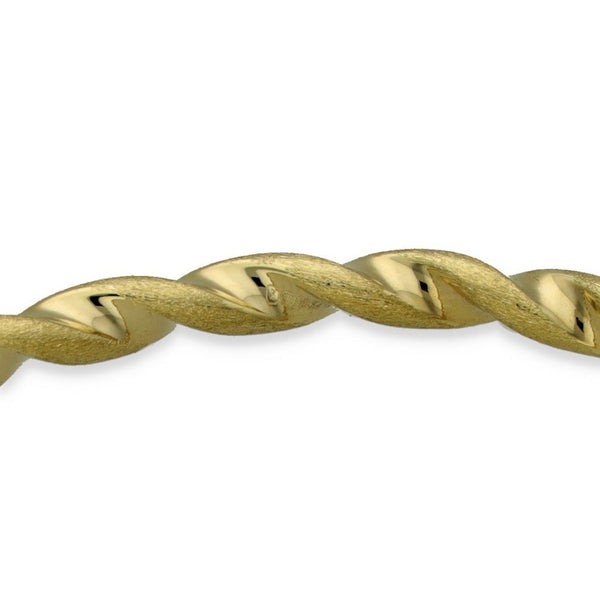 9ct Yellow Gold Textured Twist Bangle - 17.5cm - 4.6g