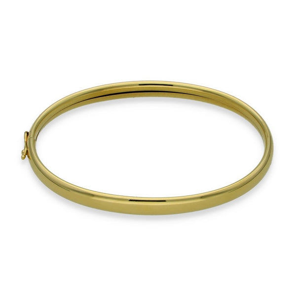 9ct Yellow Gold Hollow Court Bangle - 18cm - 6.1g