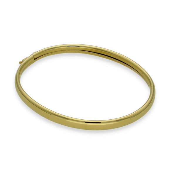 9ct Yellow Gold Hollow Court Bangle - 18cm - 6.1g
