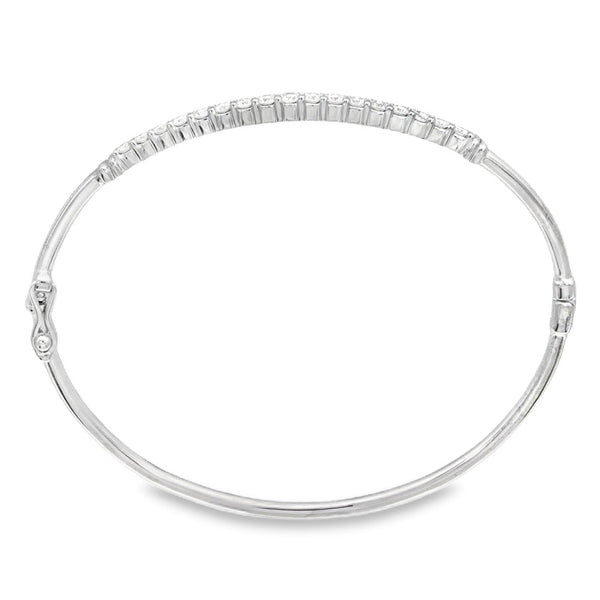 9ct White Gold Diamond Bangle - 18cm - 1.00ct