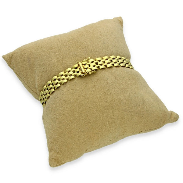9ct Yellow Gold Brick Bracelet - 7" - 12.8g