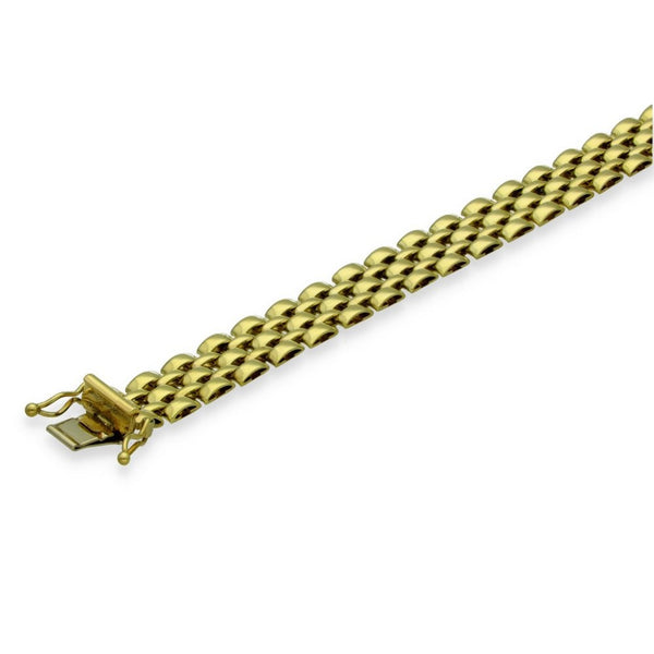 9ct Yellow Gold Brick Bracelet - 7" - 12.8g