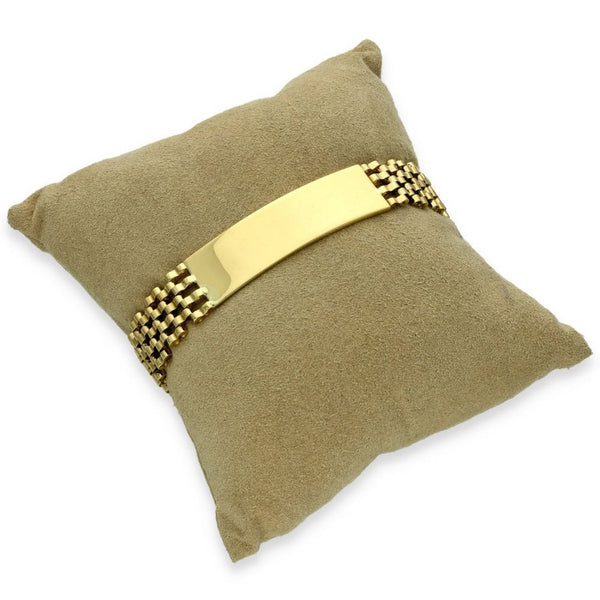 9ct Yellow Gold Brick ID Bracelet - 8" - 25.8g
