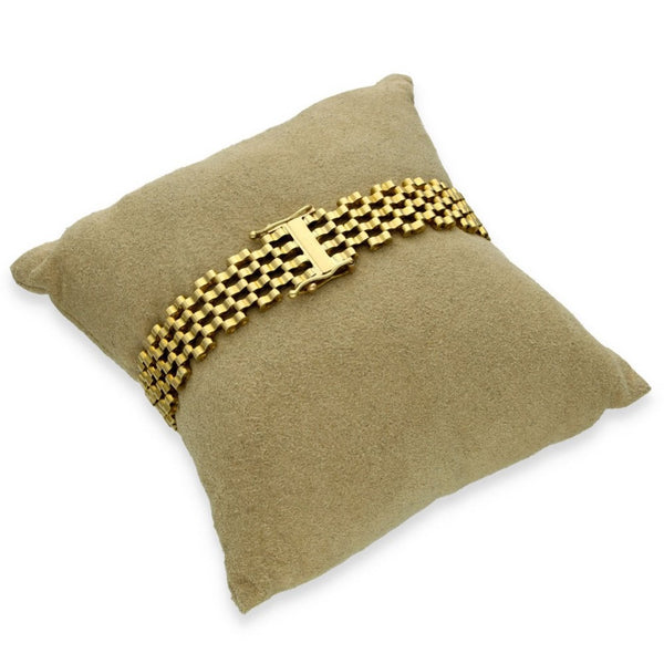 9ct Yellow Gold Brick ID Bracelet - 8" - 25.8g