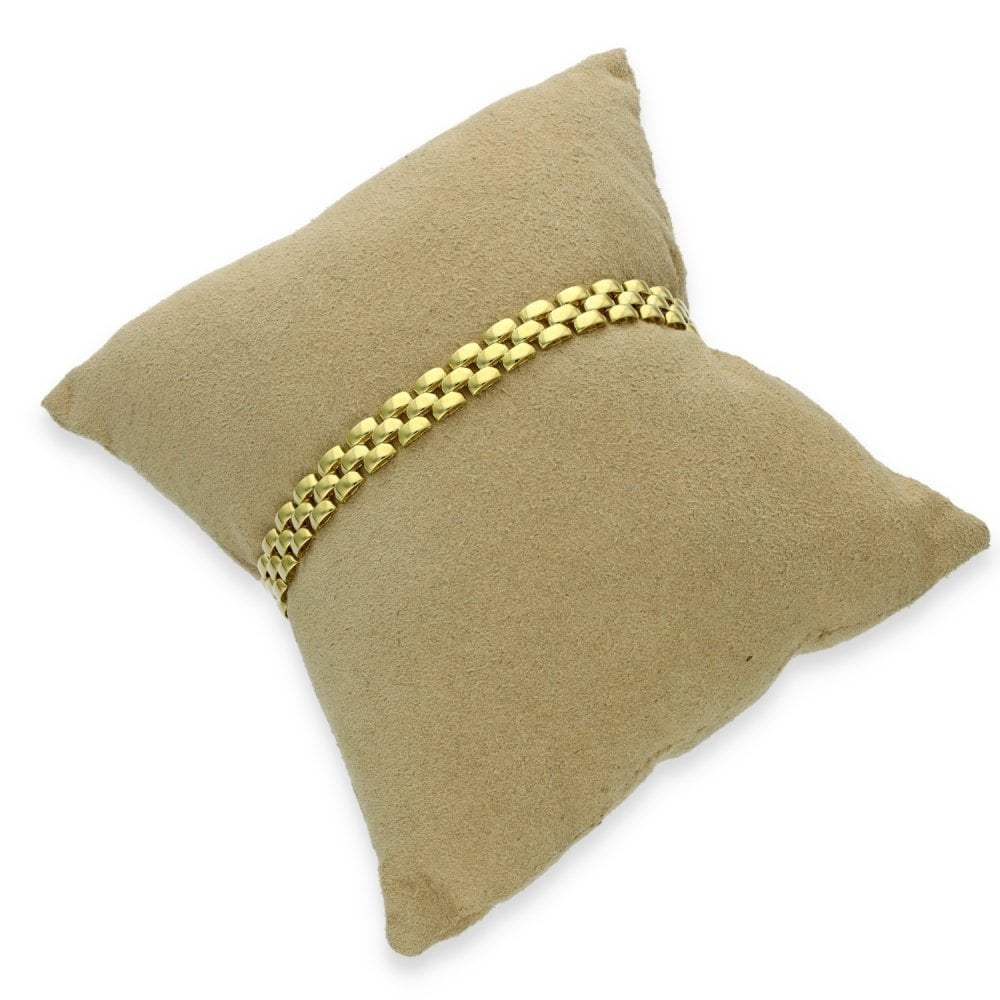 9ct Yellow Gold Brick-Bar Bracelet - 7" - 8.5g