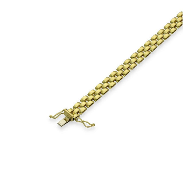 9ct Yellow Gold Brick-Bar Bracelet - 7" - 8.5g