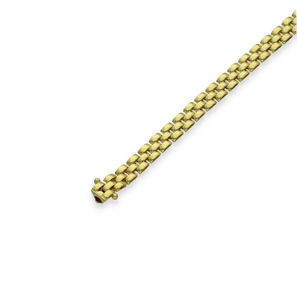 9ct Yellow Gold Brick-Bar Bracelet - 7" - 8.5g