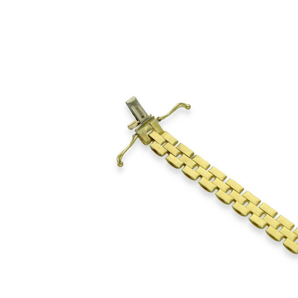 9ct Yellow Gold Brick-Bar Bracelet - 7" - 8.5g