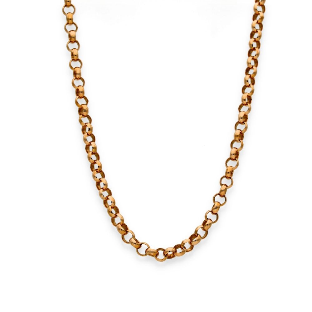 9ct Rose Gold Round Belcher Chain - 22" - 19.9g
