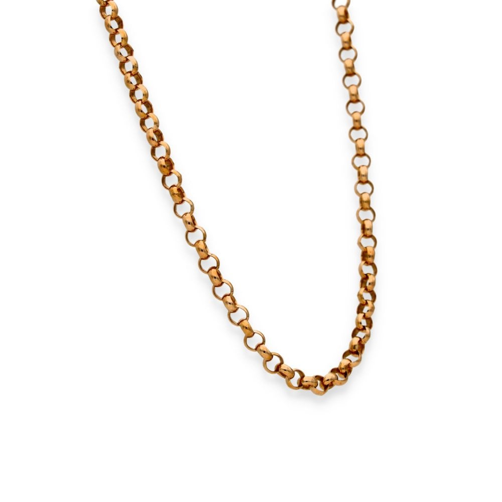 9ct Rose Gold Round Belcher Chain - 22" - 19.9g