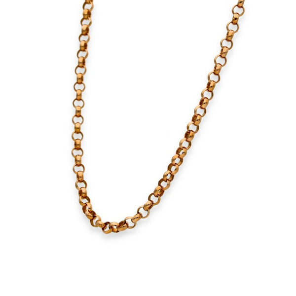 9ct Rose Gold Round Belcher Chain - 22" - 19.9g