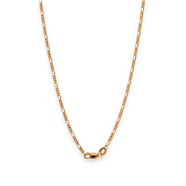 9ct Rose Gold Fine Figaro Chain - 18" - 3.9g