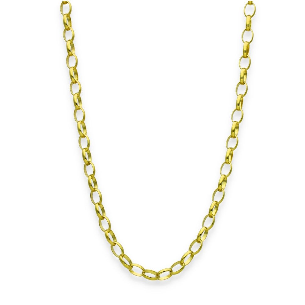 9ct Yellow Gold Oval Belcher Chain - 24" - 10.0g