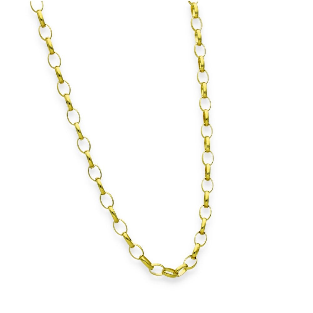 9ct Yellow Gold Oval Belcher Chain - 24" - 10.0g