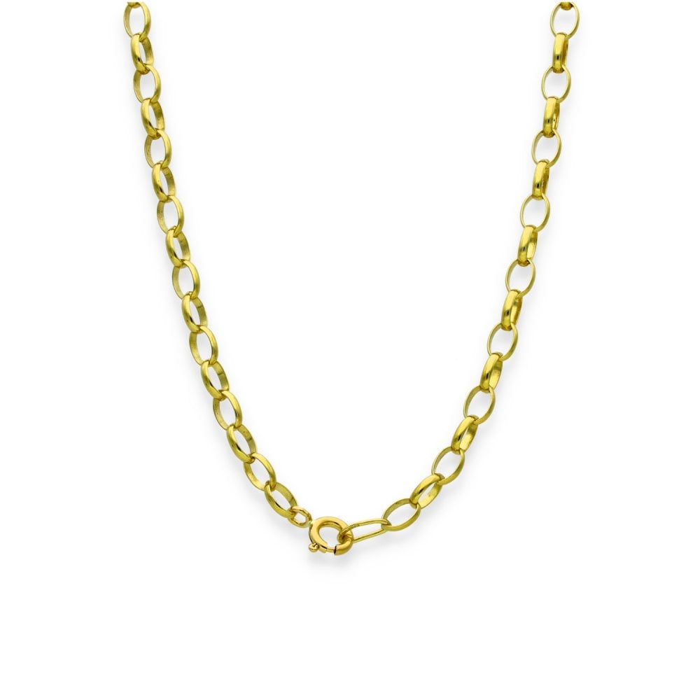 9ct Yellow Gold Oval Belcher Chain - 24" - 10.0g