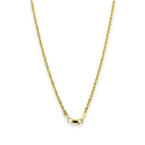 9ct Yellow Gold Rope Chain & T-Bar Pendant - 18" - 2.3g