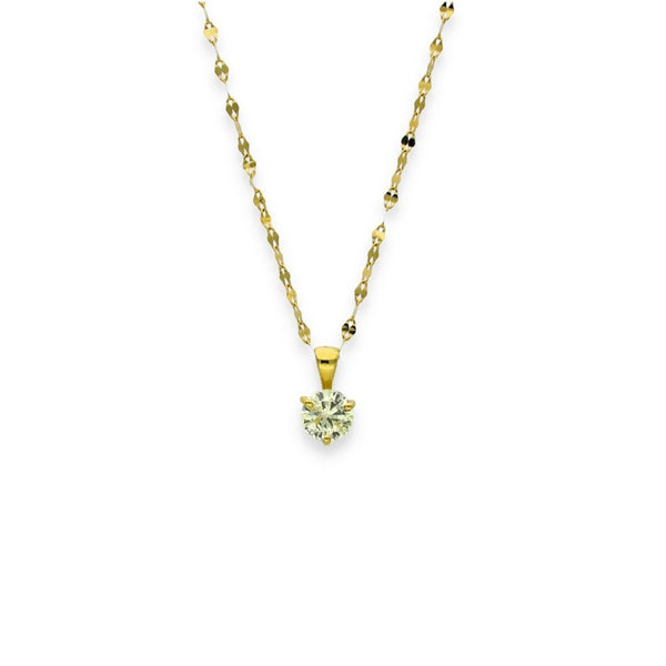 9ct Yellow Gold Diamond Pendant & Necklace - 18" - 0.88ct