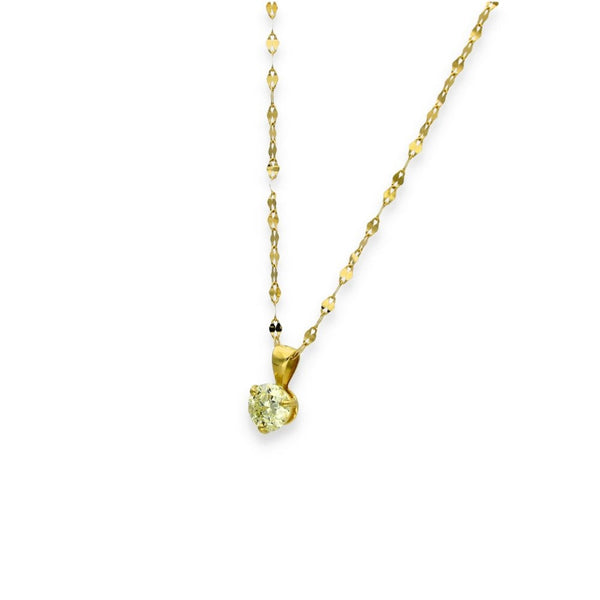 9ct Yellow Gold Diamond Pendant & Necklace - 18" - 0.88ct