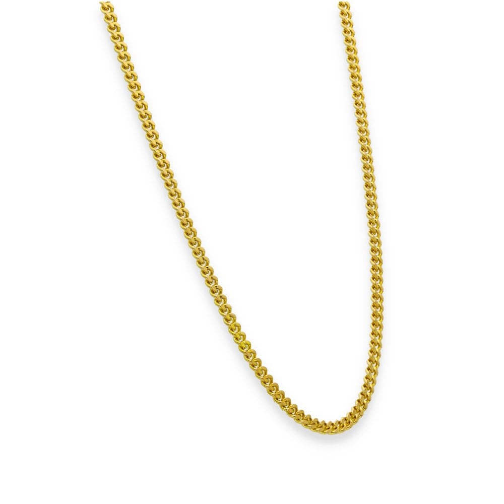 9ct Yellow Gold Closed Curb Chain - 20" - 11.0g