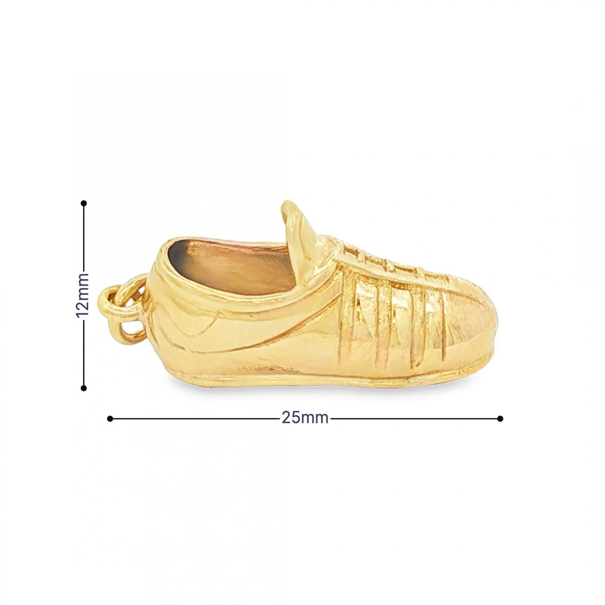 9ct Yellow Gold Football Boot Charm - 25x12x7mm - 4.3g