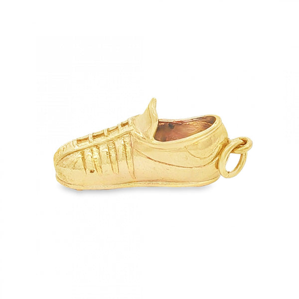 9ct Yellow Gold Football Boot Charm - 25x12x7mm - 4.3g