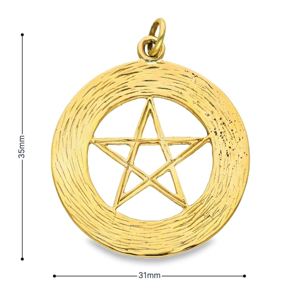9ct Yellow Gold 5-Pointed Star Pendant - 31x35x1mm - 5.1g