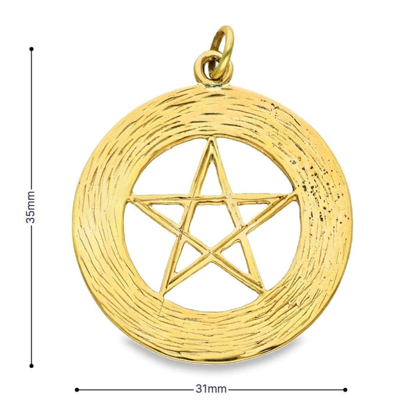 9ct Yellow Gold 5-Pointed Star Pendant - 31x35x1mm - 5.1g