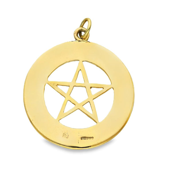 9ct Yellow Gold 5-Pointed Star Pendant - 31x35x1mm - 5.1g